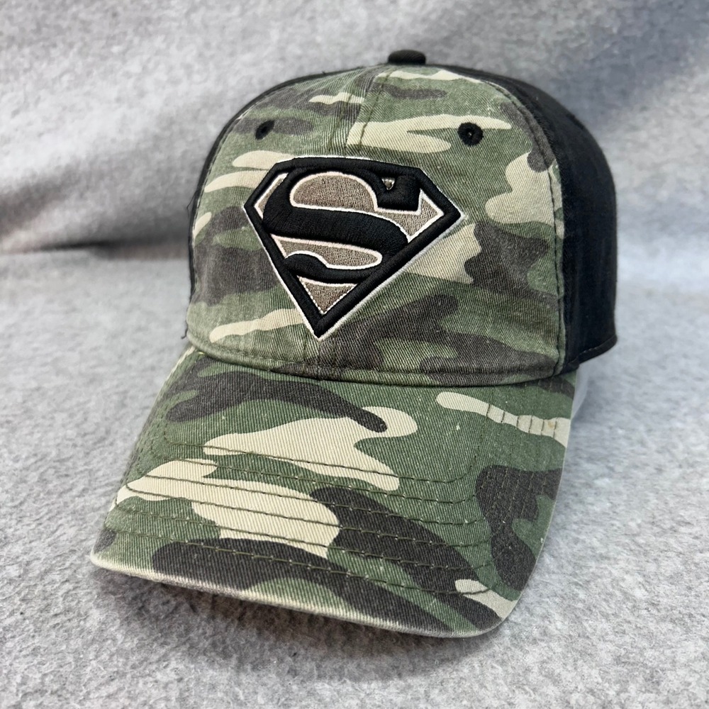 Superman Shield Logo Mens Camo DC Comics Baseball Cap Stretch Fit OSFM